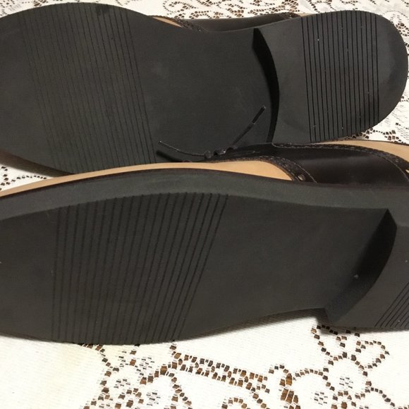 Men's Rockabilly Saddle Oxfords Leather Shoes Black/Tan Brown Size 10.5 NEW - Picture 9 of 10